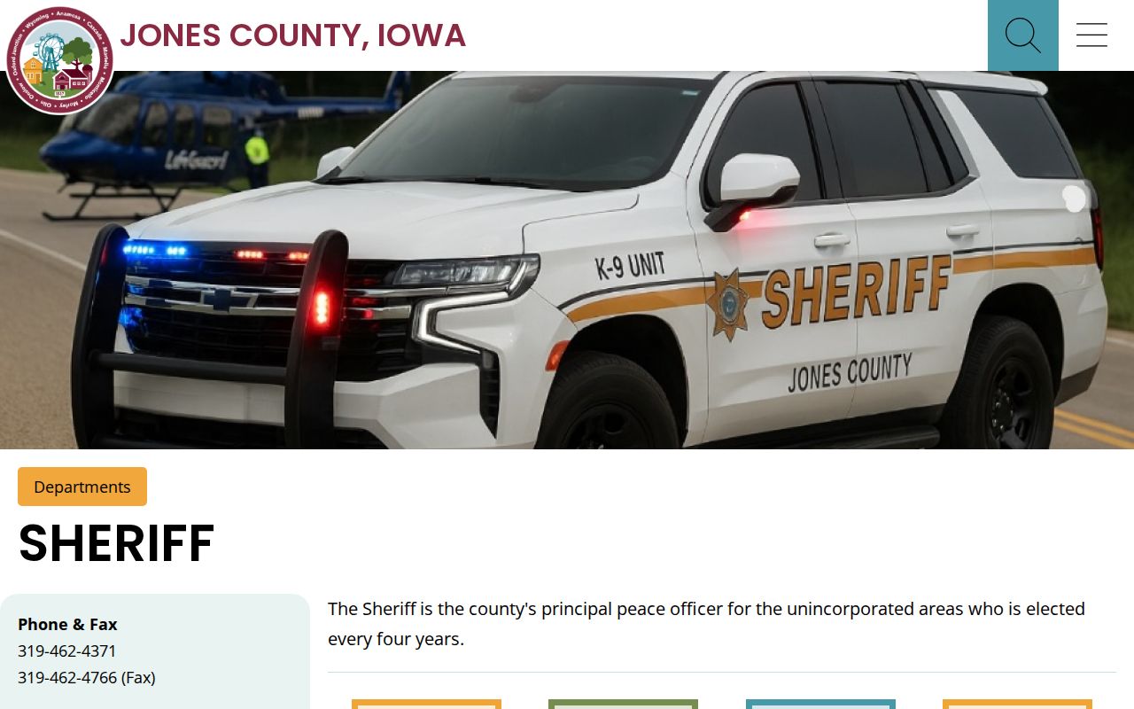 Jones County arrest records at the Sheriff's Office