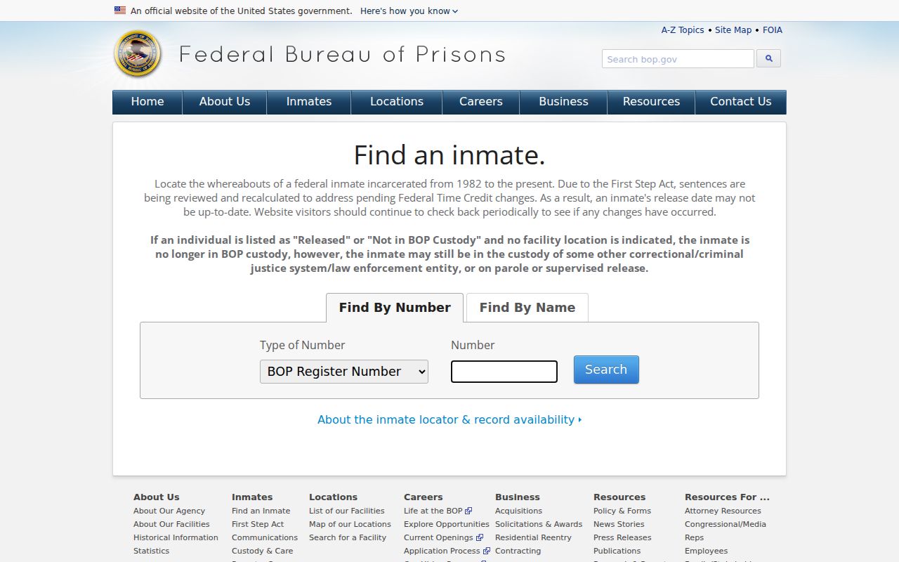 Cascade criminal records federal inmate locator