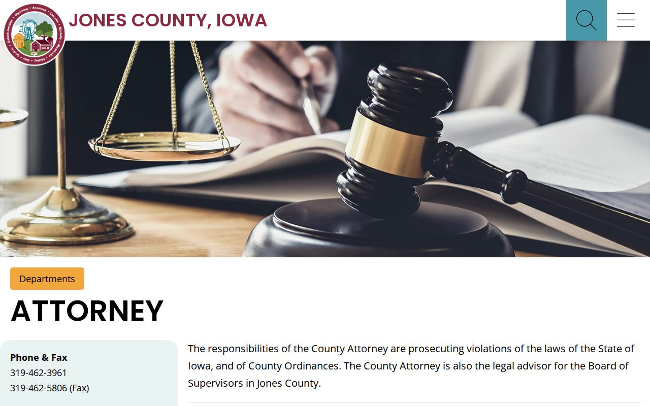 Jones County Attorney court case filing information