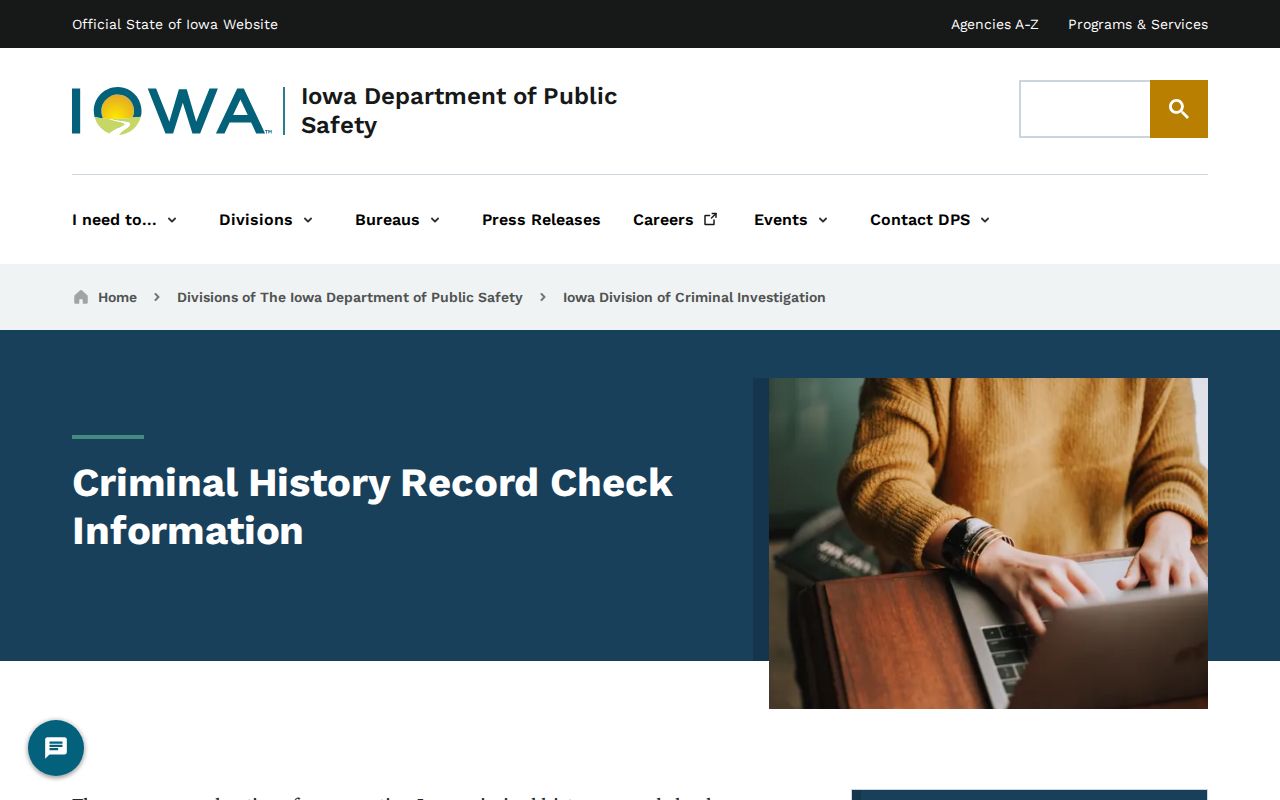 Jones County criminal history official Iowa DCI check information