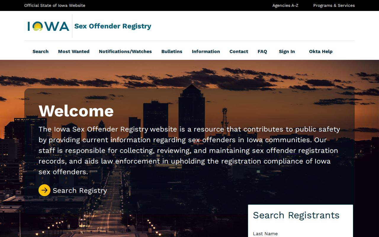 Jones County sex offender lookup on the Iowa Sex Offender Registry